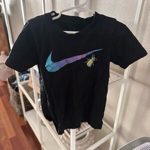 Nike Kids Black Tee with Blue and Purple Swoosh